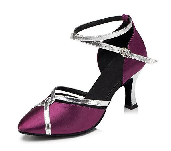 Ladies Ballroom Dance Shoes Closed Toe Purple