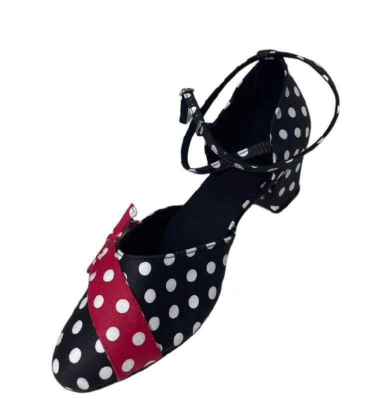 Swing Dancing Shoes Low Heels Closed Toe Polka Dot