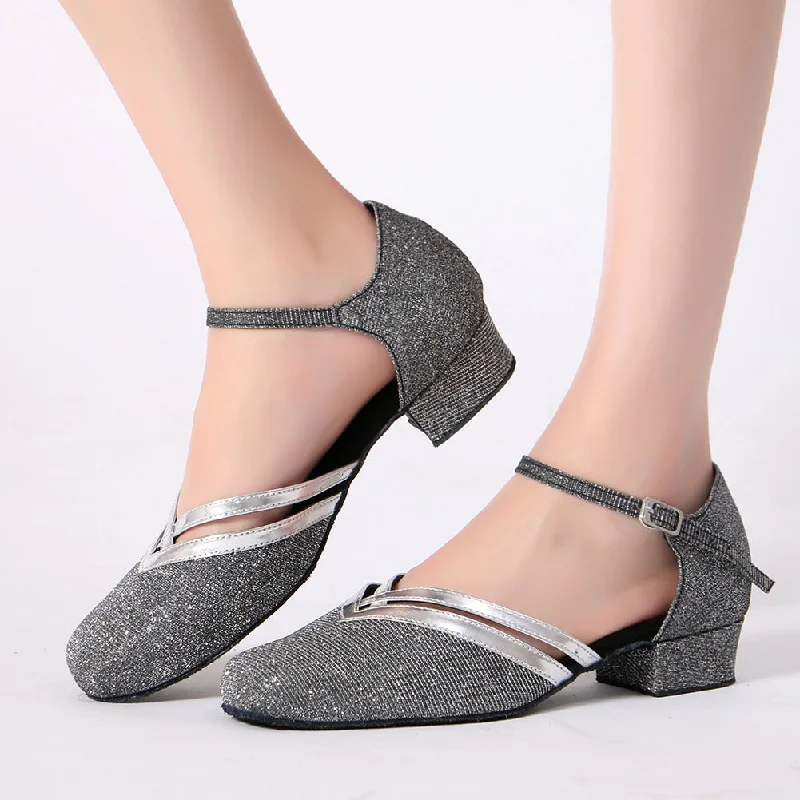 Women's Sparkling Glitter 3.5cm Heels Ballroom Dance Shoes Swing Dance Shoes